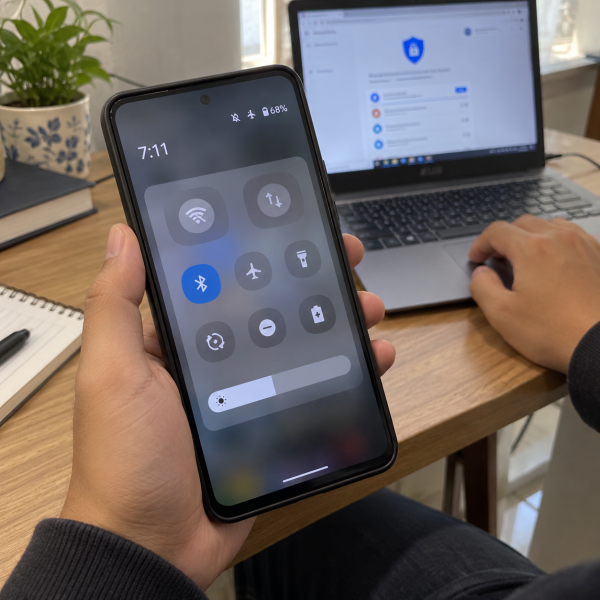 Pemilik HP mematikan koneksi internet pada smartphone sambil mengamankan akun melalui perangkat tepercaya.
